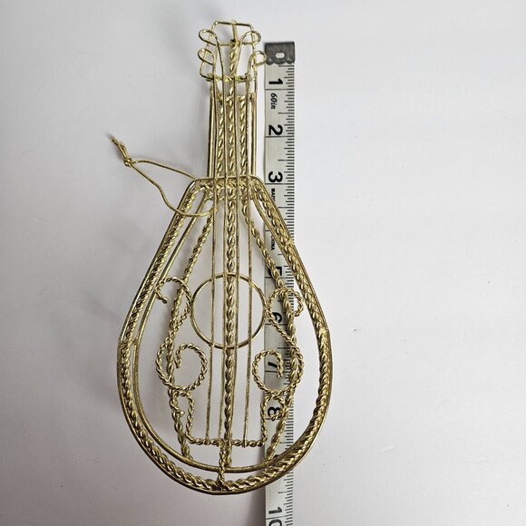 Set of 3 Vtg Gold-Tone Wire Musical Instruments French Horn, Mandolin, Violin - Picture 10 of 11